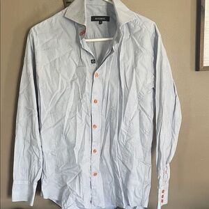Bogosse Light Blue Dress Shirt with floral design